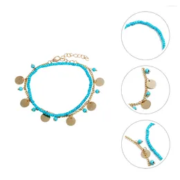 Anklets 1Pc Woman Anklet Creative Pendant Ankle Chain Summer Beach Foot (Golden)