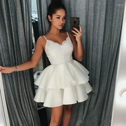 Party Dresses Charming Homecoming Organza Sleeveless Prom Gowns Backless Lace Mini Dress Graduation Vestidos De Fiesta