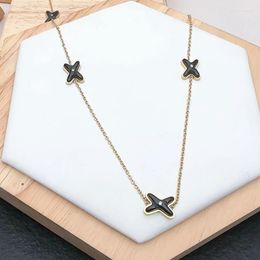 Pendant Necklaces Long Multiple X Letter For Women Color Shell Pendants Stainless Steel Fashion Designer Brand Statement Jewelry Z365