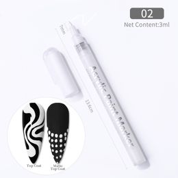 Nail Polish Black White Gold Silver Painting Gel Polish Nail Brush Nail Art Graffiti Pen Acrylic Wave Stripe DIY Abstract Lines Drawing Pen 230804