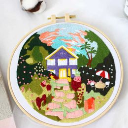 Chinese Style Products Summer Days Embroidery DIY Needlework Countryside Needlecraft for Beginner Cross Stitch