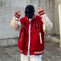 Mens Jackets American Embroidery Letter Baseball Uniform Jacket Coat Y2K Streetwear Hiphop Retro Loose Women Couple Tops Unisex 230804