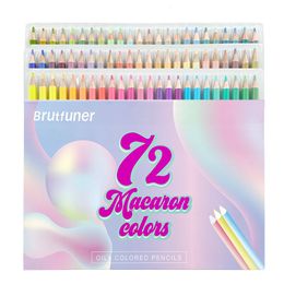 Other Office School Supplies Brutfuner Macaron Colours 72Pcs Coloured Pencil Soft Pastel Drawing Set Sketch Kit For Colouring Art 230804