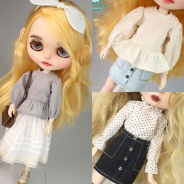 Dolls 1PCS Blyth Doll Clothes Fashion shirts long skirts for 2830cm Azone OB22 OB24 acessories 230803