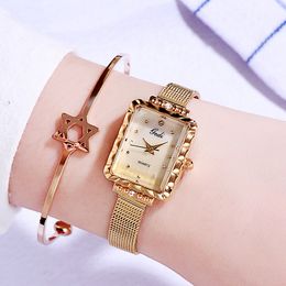 Womens luxury watches high quality Fashion Quartz-Battery Rectangle Stainless Steel 21mm watch