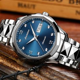 Wristwatches Business Watch Men's Tungsten Steel Waterproof Automatic Mechanical 50m