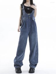 Women's Jeans Y2k Harajuku Jumpsuits For Women Straps Overalls Vintage Streetwear Hole Wide Leg Pants Casual Baggy Denim Jumpsuit