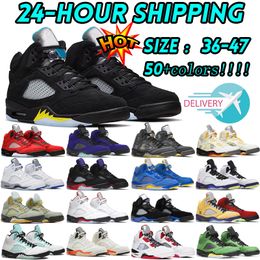 Top Quality Jumpman 5 Basketball Shoes 5s Horizon Bluebird unc blue white x sail black Leather rage red metallic 23 unc oreo men sneakers men trainers sport 36-47