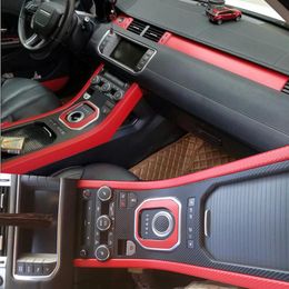 For Land Rover Range Rover Evoque Interior Central Control Panel Door Handle Carbon Fiber Stickers Decals Car styling Accessorie216N