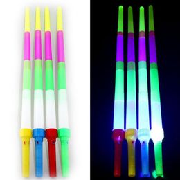 LED SwordsGuns 4 Section Extendable Colourful Flashing Glow Sword Kids Toy LightUp Stick Concert Party Props Bar Luminous Toys 230804