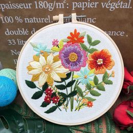 Chinese Style Products Big Flower Embroidery DIY Needlework Houseplant Pattern Needlecraft for Beginner Cross Stitch Artcraft Tools(With