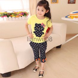Clothing Sets Girls Summer Casual Clothes Set Children Short Sleeve Cartoon Tshirt Short Pants Sport Suits Girl Clothing Sets for Kids x0803