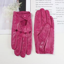 Fingerless Gloves style sheepskin glove leather thin single layer unlined hollow breathable riding motorcycle spring and summer 230804