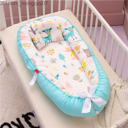 Bassinets Cradles Super soft bumper crib foldable portable crib 124 baby and toddler cotton cradle with pillow subwoofer Z230804