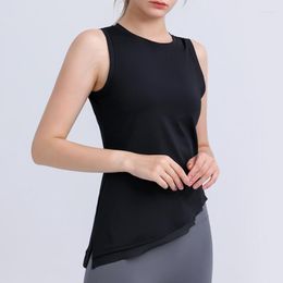 Active Shirts Yoga Pilates Top Asymmetrical Sports Women 2023 Sport T Shirt Sleeveless Sportswear Clothes Training Wear Ladies