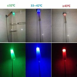 Bathroom Shower Heads Led Shower Head Anion Pressurized Water Saving Sprayer Colorful Light Handheld SPA Nozzle Bathroom Rain Shower Set R230804