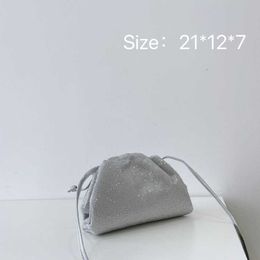 Abottegas Tote Bag BVneta Jodie Mini Teen Intrecciato Designer Diamond Water Diamond Cloud Dumpling Bag Single Shoulder Crossbody Bag