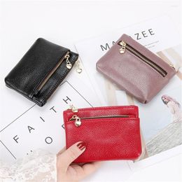 Wallets Fashion Lychee Pattern Pu Leather Coin Purse Mini Change Purses Women'S Card Holder Zipper Pouch Key Pocket Case