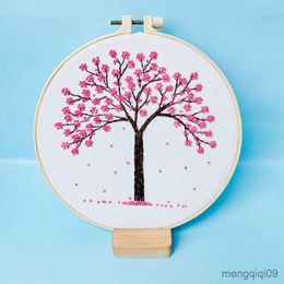 Chinese Style Products Ginkgo Tree Embroidery Needlework DIY Sakura Tree Needlecraft for Beginner Cross Stitch R230804