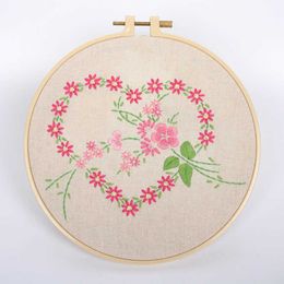 Chinese Style Products Love Heart Shape Embroidery DIY Needlework Valentine's Day Needlecraft for Beginner Cross Stitch