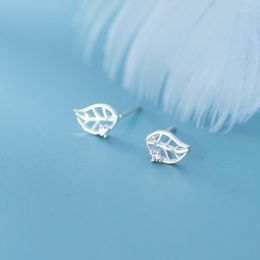 Stud Earrings MODIAN Pure 925 Sterling Silver Radiant Zircon Leaves Earring For Women Fashion Minimalist Plant Ear Pin Fine Jewelry Gift