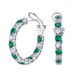 Hoop Earrings Shop 925 Sterling Silver Lab Sapphire Emerald High Carbon Diamonds For Women Fine Jewelry Wholesale