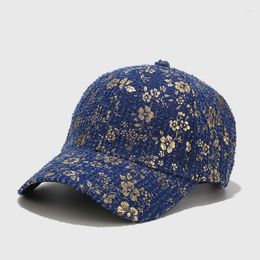 Ball Caps High Quality Bronzing Printing Baseball Cap Men Women Cotton Casual Sun Hat Hip Hop Fashion Outdoor Dad Hats