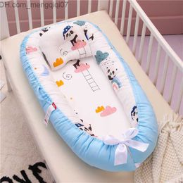 Bassinets Cradles 85 * 50cm baby crib with pillow portable crib cotton cradle suitable for newborns with bass bumper Z230804