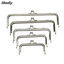 Bag Parts Accessories 20 PcsLot 5 Sizes Square Glossy Silver Basic Metal Purse Frame Kiss Clasp Lock DIY 8510512515518CM 230804