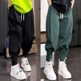 Men s Pants Fashion Brand Breasted Work Dress Foot Korean Version of Solid Colour Casual with Breathable Haren 230804