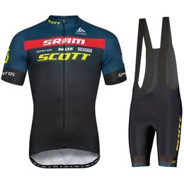 Cycling Jersey Sets SCOTT Summer Clothing Mens Set Short Sleeve Road Bike Shirts Bicycle 19D Bib Shorts MTB Rop 230803