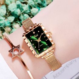 Womens Watches Watch high quality luxury fashion design Stylish net with square simple waterproof quartz watch