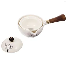 Dinnerware Sets Japanese Tea Pot Pottery Teapot Office Chinese Rotating Ceramics Kettle Wood Home Traditional