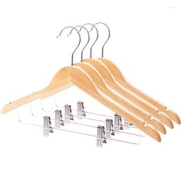 Hangers P66 3 PCS Solid Wood Hanger Non-Slip Clothes Shirts Dress Drying Rack For With Clip