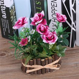 Decorative Flowers Artificial Silk Rose Bonsai Tree Branch Vase Fake Artificia Succulents Plants For Wedding Decoration Centerpieces