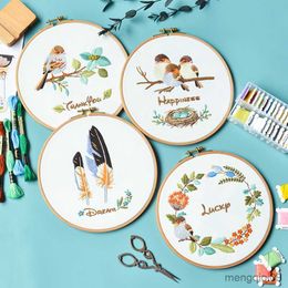 Chinese Style Products Lively Birds Embroidery DIY Needlework Cute Birds Feather Needlecraft for Beginner Cross Stitch R230804