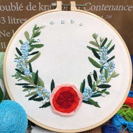 Chinese Style Products Flower Laurels Embroidery DIY Needlework Houseplant Needlecraft for Beginner Cross Stitch Artcraft(With R230804