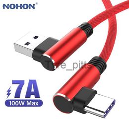 Chargers/Cables 90 Degree 7A Type C USB Super-Fast Charge Cable for Huawei Mate 40 30 Realme Oneplus 10 Pro 100W Fast Charging USB C Data Cord x0804