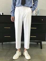 Men's Pants Summer Pendant Loose Cropped Straight Casual White Trend Handsome Little Trousers