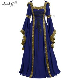 Theme Costume Halloween Women's European Medieval Court Fantasy Vampire Role Play for Carnival Retro Strapless Long Sleeve Queen Elegant Dress Z230804