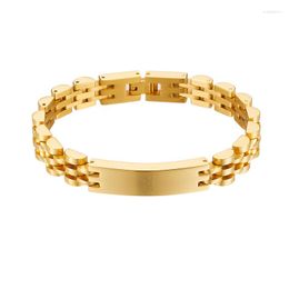 Bangle Stainless Steel Watch Band Link Chain Men's Bracelets For Man Gold Color Hand Bracelet Length Adjustable Wholesale