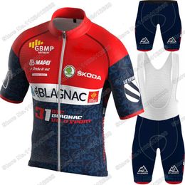 Cycling Jersey Sets GSC Blagnac Sport 31 Set Summer French Team Clothing Men Road Bike Shirt Suit Bicycle Pants 230803