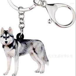 Keychains Keychain Husky Dog Key Chains Rings Novelty Animal Jewellery For Women Girls Pendant Car Charms Wholesale