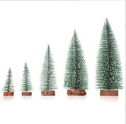 Miniature Christmas Tree Mini Pine Tree Christmas Tree Toppers Fake Trees with Wooden Bases for Xmas Party Holiday Tabletop Home Decor, 5 Sizes Select