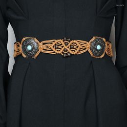 Belts Punk Bohemian Style Waist Belt Women Adjustable Rope Ethnic Braided Thin Waistband Weaving