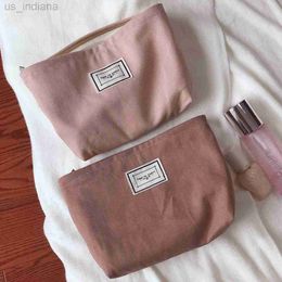 Cosmetic Bags Cases Korean cotton women's cosmetics bag Organiser handbag inner bag canvas makeup clutch girls Makeup brush storage bag Z230804