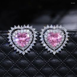 Dangle Earrings ZOSHI Luxury Crystal Silver Plated For Women Sparking Full Rhinestone Love Heart Big Wedding Party Jewellery