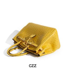 Handmade Handbag Ostrich Fashion Quality Fashion Handbag Shoulder with Brand Logo Genuine Leather Cy