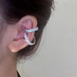 Backs Earrings 1PC Beauty Crystal Zircon Ear Cuffs Silver Plated Metal Leaf No Piercing Fake Cartilage Clip For Women