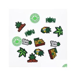 Charms Shoe Parts Accessories Custom Leaves Soft Pvc Cartoon Clog Different Unisexadt Happy 420 Leaf For Decoration Drop Deliv Deliv Dhb3Z